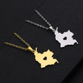 Manufacturer Colombia Map Chain Necklaces Stainless Steel Gold Plated for Women and Man