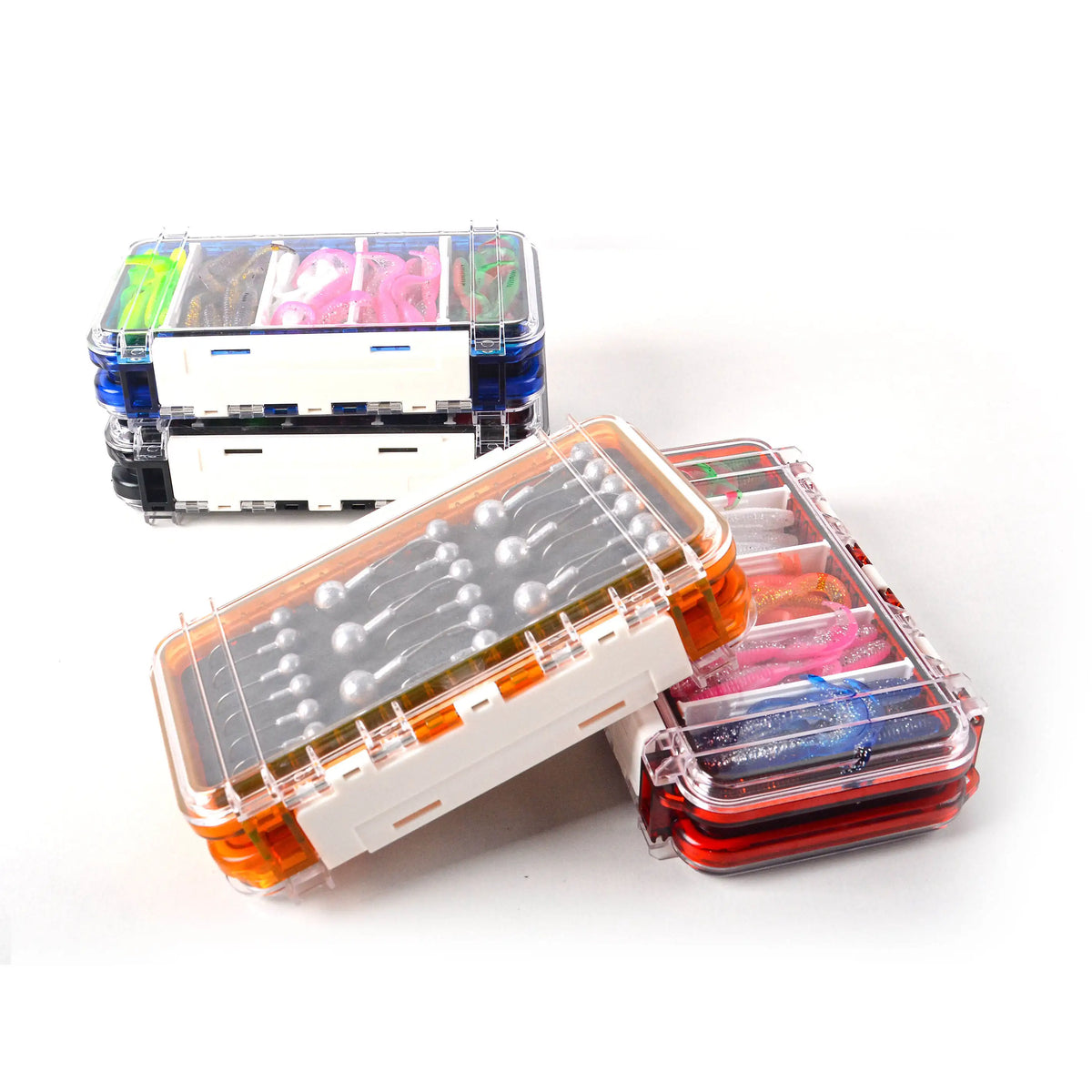 Fishing Lure Box Set Double Sided Layer Multifunctional Storage Box Lead Head Hook Roll Tail Soft Bait Fishing Gear Box