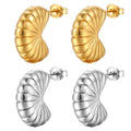 OEM Ins Hypoallergenic 18K Gold Plated Stainless Steel Fine Stud Earrings Tarnish-Free Hoop Earrings for Women