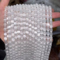 6*9mm Natural Selenite Tube Shape Beads Cat Eye Rainbow Selenite Rice Bead Stone Strand Beads for DIY Jewelry Making