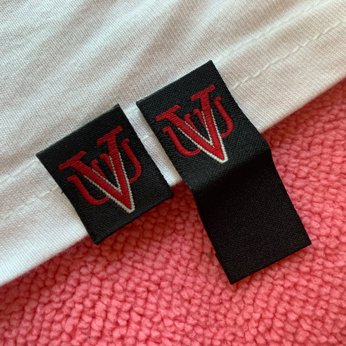 Luxury Design Embossed Clothing Hem Tagprivate Brand Sleeve Hem Label for Uniform MegaBDM