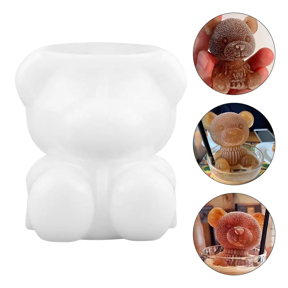 3D Silicone Mold DIY Bear Shape Ornament Mold Cake Decoration Tools Ice Cube Tray