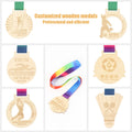 Tailai Premium Eco-friendly Plywood Medals with Lanyard Customized Logo Sustainable Engraving for Sports Events and Honoring