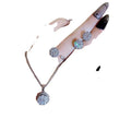 Trendy Round Crystal Silver Color Bride Jewelry Set for Wedding Drop Earring Necklace Pendant Women Gifts