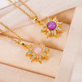 European American Cross-Border Fashion New Retro Multi-Color Opal Pendant Necklace Micro Crystal Zircon Star Anniversary