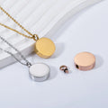 New Style Stainless Steel Blank Round Pendant Necklace Custom Letter Handwriting Memorial Ash Necklace