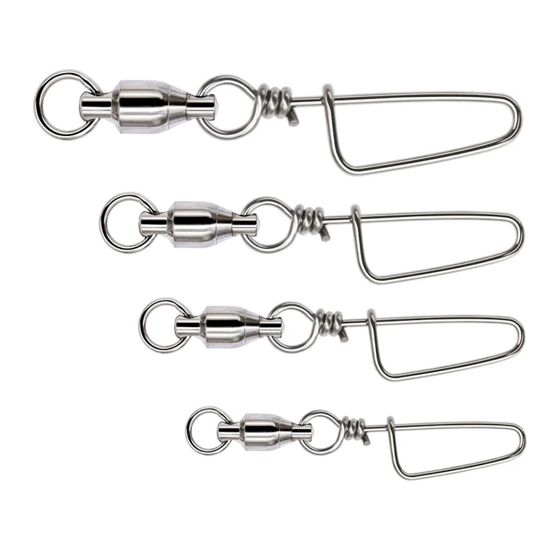 Big Game Super High Strength Stainless Saltwater Corrosion Resistance Fishing Barrel Swivel Ball Bearing Fishing Swivel Snap