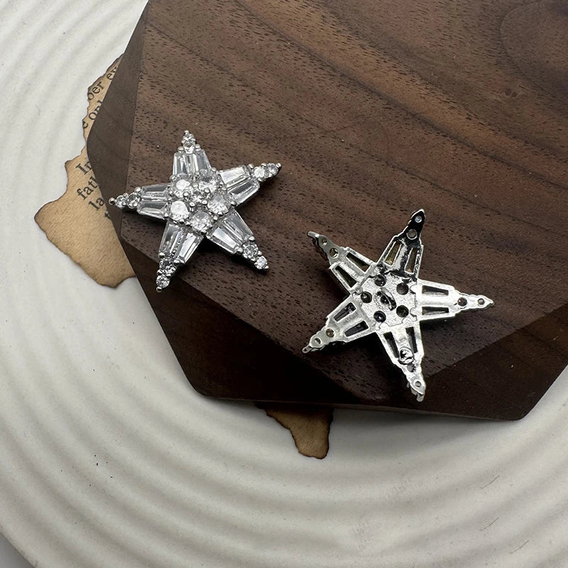 DIY Shiny Bling Bling High Grade Star Shaped Zircon Rhinestone Sewing Diamond Shirt Button for Clothes
