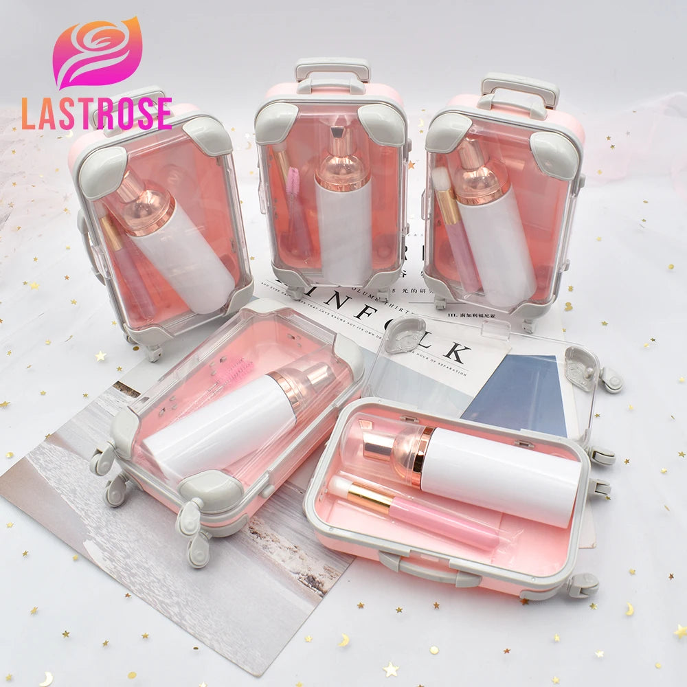 New Lash Mini Suitcase Luggage Cosmetic Packaging Box for Eyelash Cleaner Shampoo Brush and Eyelash Cleaning Foam