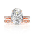925 Sterling Silver Cubic Zirconia Bridal Rings Sets Oval Cut CZ Engagement Rings Wedding Band for Women