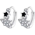 Wholesale 925 Sterling Silver Star Hoop Earrings Trendy Fashion Zircon Jewelry for Wedding or Party