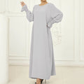 Latest Abaya Designs Dubai Middle East Dubai Arabia Crew Neck Muslim Long Dress Lady New Model Abaya Women Muslim Dress  Dubai