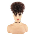 New Arrival Synthetic Ponytail with Bangs Afro Kinky Curly Mohawk Ponytail Bun Clip in Hair Extension for Black Women