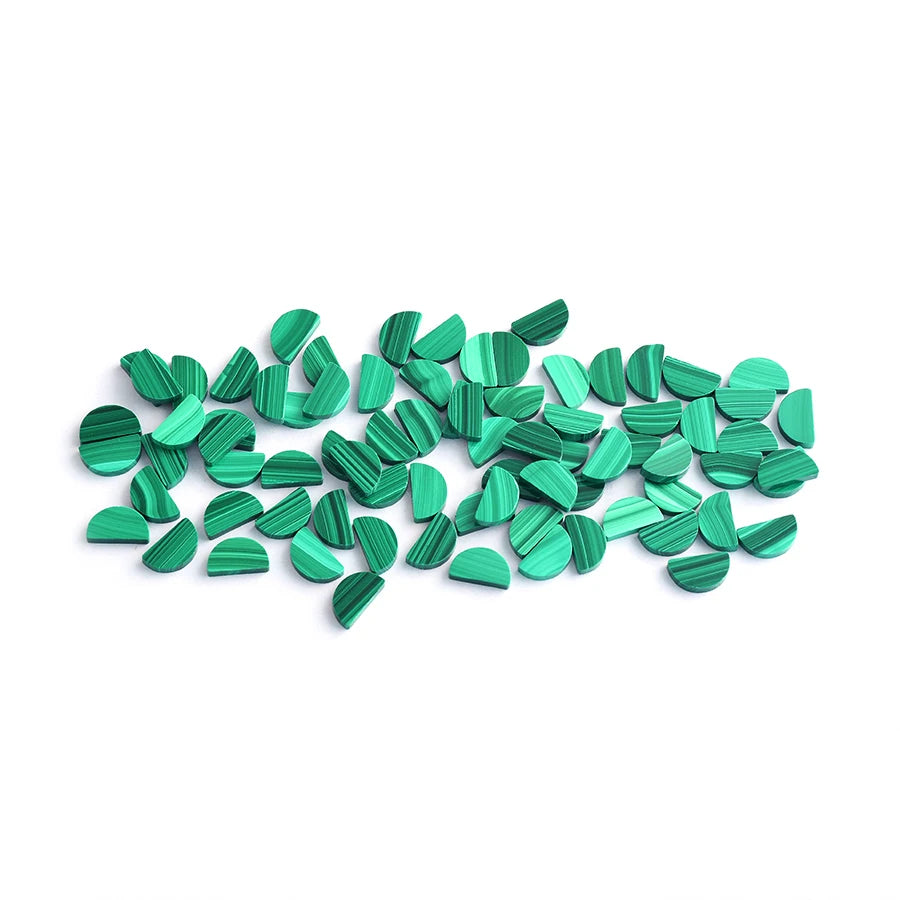 Natural  Malachite Green Semicircle Gemstone Chips Size Selectable for Jewelry Making Loose Gemstones nature loose gemstone