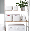 White PP Plastic Desktop Storage Box Multifunctional Rectangle Household Organizer for Clothing Toys Sundries Basket Style