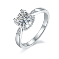 Wholesale Classic Moissanite Jewelry  925 Sterling Silver White Gold Plated 1ct Vvs  Moissanite Ring for Women