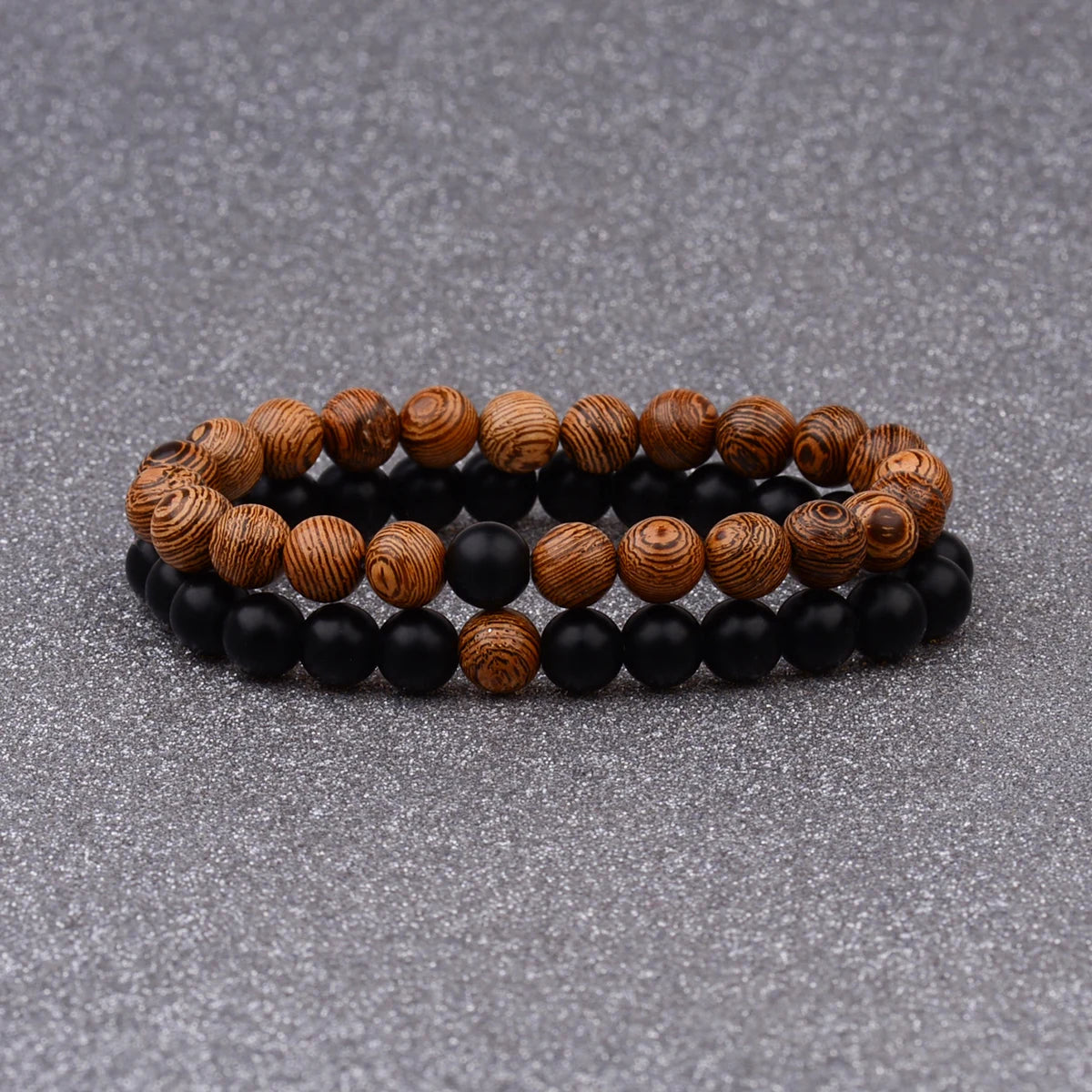 Couples Distance Bracelet Natural Wood Stone White and Black Yin Yang Beaded Bracelets for Men Women Best Friend AB241