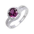 Abiding Classical Four Prong Engagement Ring 925 Sterling Silver Wholesale Gemstone Garnet Topaz Quartz and Amethyst Ring