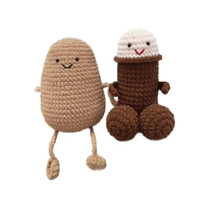 Positive Potato Encouragement Affirmation Card Knit Pickle Doll Toy Crochet Doll Toy Cheer Mothers Day Gift