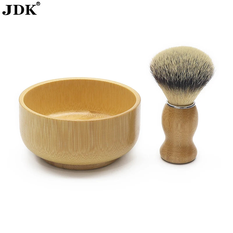 Synthetic Bamboo Shaving Brush and Bowl Set