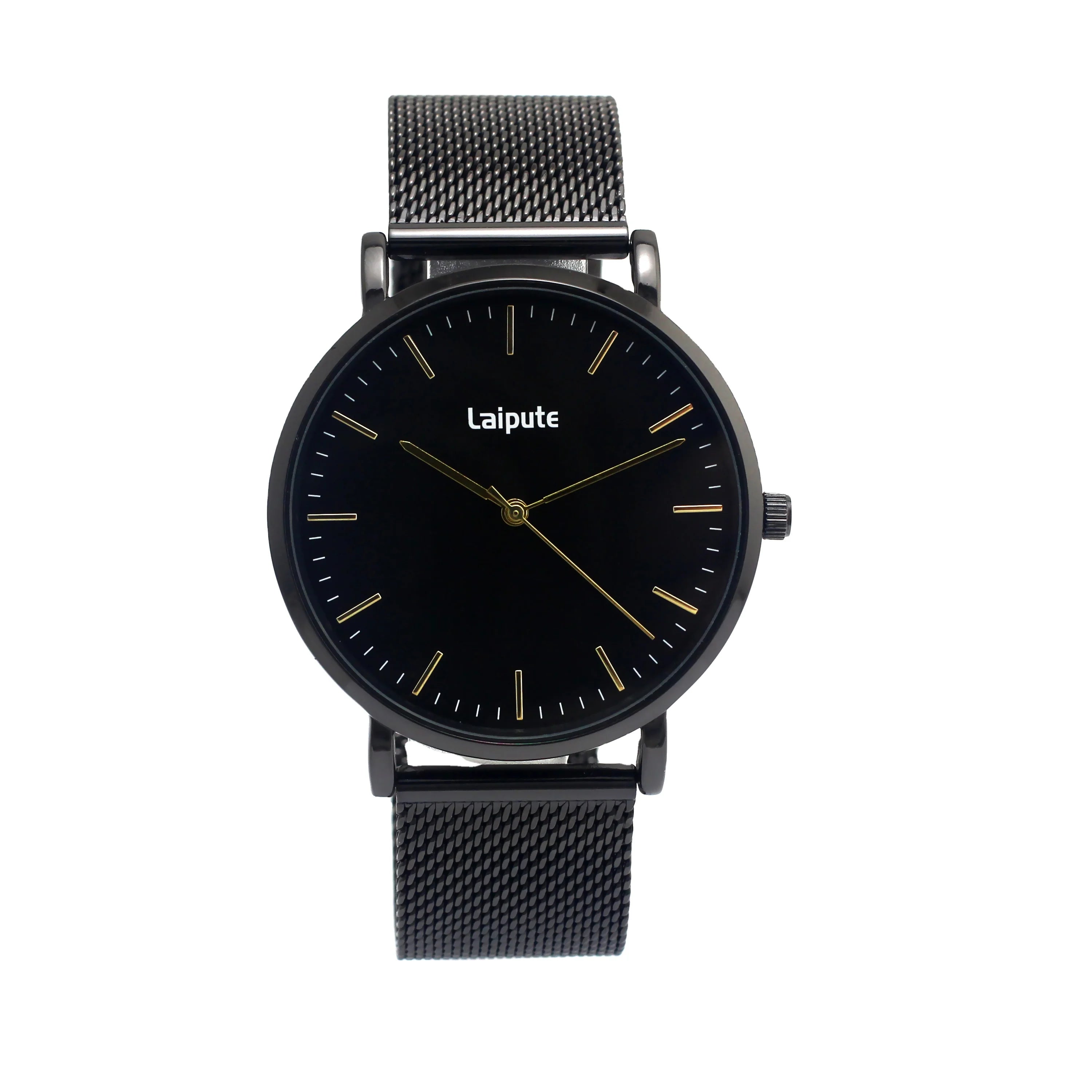 Stainless Steel Mesh Belt Lady Casual Quartz Watch Fashion Black Business OEM Custom Men Quartz Watch