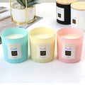 Eco Friendly Empty Frosted Round Luxury Glass Candle Container with Lid and Box