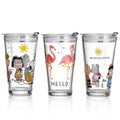 AIHPO8 RTS Drinking Glasses Set Origami Style Elegant Koi Highball Rocks Vintage Glassware Tumbler 8 Pcs Glass Cups