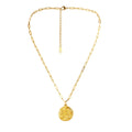 Simple Female Stainless Steel Gold Pendant Necklace Carved Sun Moon Star Link Fashionable Accessory for Parties Anniversaries