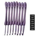2.5mm-6.0mm 8Pcs/Set  Tools Purple ABS Plastic Handle Oxidized Knitting Crochet Hook Needle