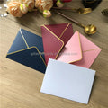 Cheap Wholesale Colorful Wedding Envelope with Gold V Flap Foil Border Pearl Paper Envelope for Packing