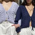 2026 Manufacturer Custom Summer Cozy Soft Ladies Cropped Hand Chunky Cable Knit Cardigan Sweater Women
