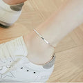 Fashion 925 Silver Wide Chain Anklets for Women Hot Sale Sterling Silver Jewelry Girls Gift Joyas De Plata 925