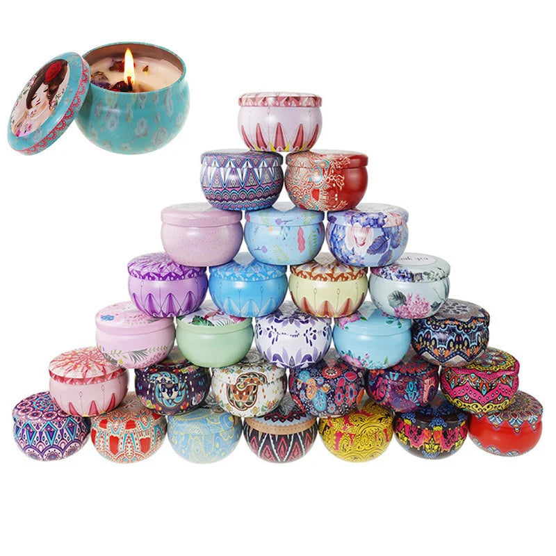 Luxury Custom Round Scented Candle Tins Box Empty Metal Candle Cans with Lid for Candy Tea Gift Packaging Boxes Custom Logo