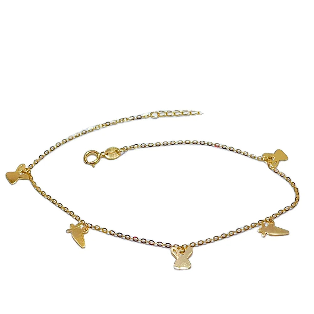Au750 Pure Gold Anklets Fine Jewelry Manufacturer Supplier Women Ladies Gift Fashion Design Real 18k Gold Bracelets Anklet