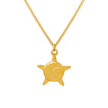 New Ins Five-Pointed Star Sun Relief Pendant Necklace Stainless Steel 18K PVD Plated Jewelry  for Woman  Tarnish Free