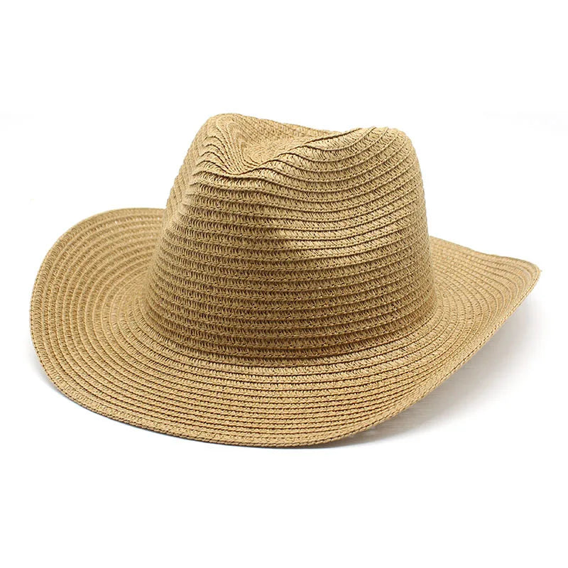 Customized Color Cowboy Hat Vintage High Quality Woven 100% Natural Straw Wholesale Custom Straw Hats Classic Top Hat