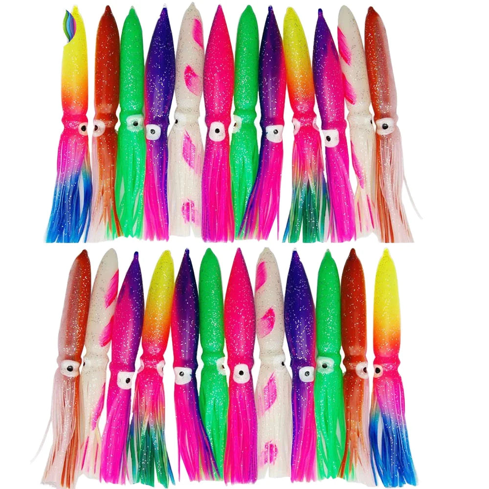 9inch Soft Plastic Bulb Squid PVC Octopus Skirt Trolling Fishing Lure Tackle Tuna Marlin Lure