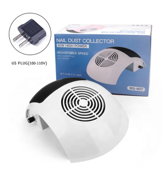 Nail Dust Collector Strong 80W Manicure Salon Fan Vacuum Cleaner Nail Supply Nails Art Polishing Suction Vacuum with Hand Pillow