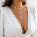 2023 New Arrival Fashion Jewelry Luxury Collar Long Tassel Chain Rhinestone Party Wedding Rhinestone Sweater Chain Necklaces