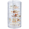 5 Layers Dustproof Clear Storage Box Plastic Desktop Acrylic Rotating Jewelry Organizer