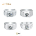 Moissanite Hip Hop Ring 925 Sterling Silver Prong Setting 2ct Wedding Band Moissanite Ring Men