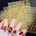 3D Luxury Money Dollar Bee Nail Stickers Self Adhesive Gold Crown Bronzing Decal 8*10cm  Manicure Slider Nail Art Decoration