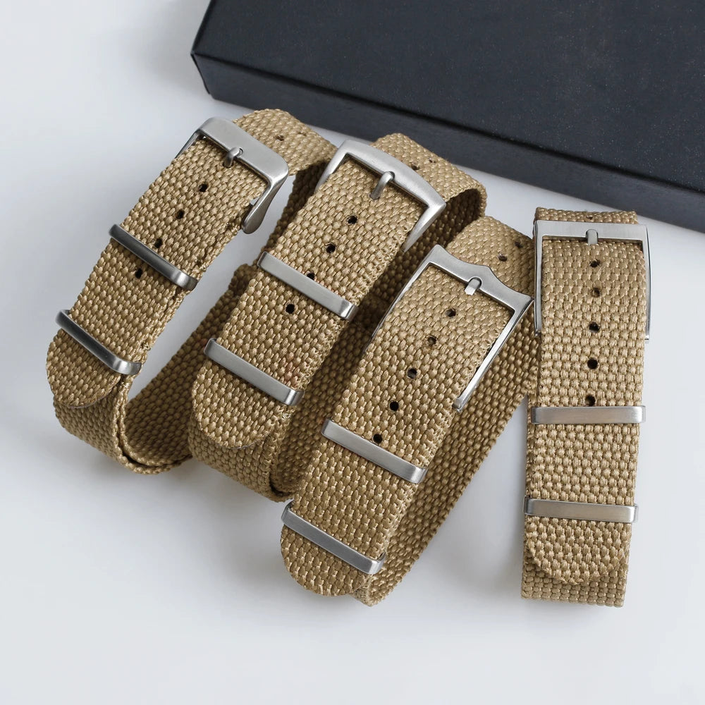Premium Quality Herringbone Nylon Luxury Watch Band Fabric Nylon Cotton Watch Strap