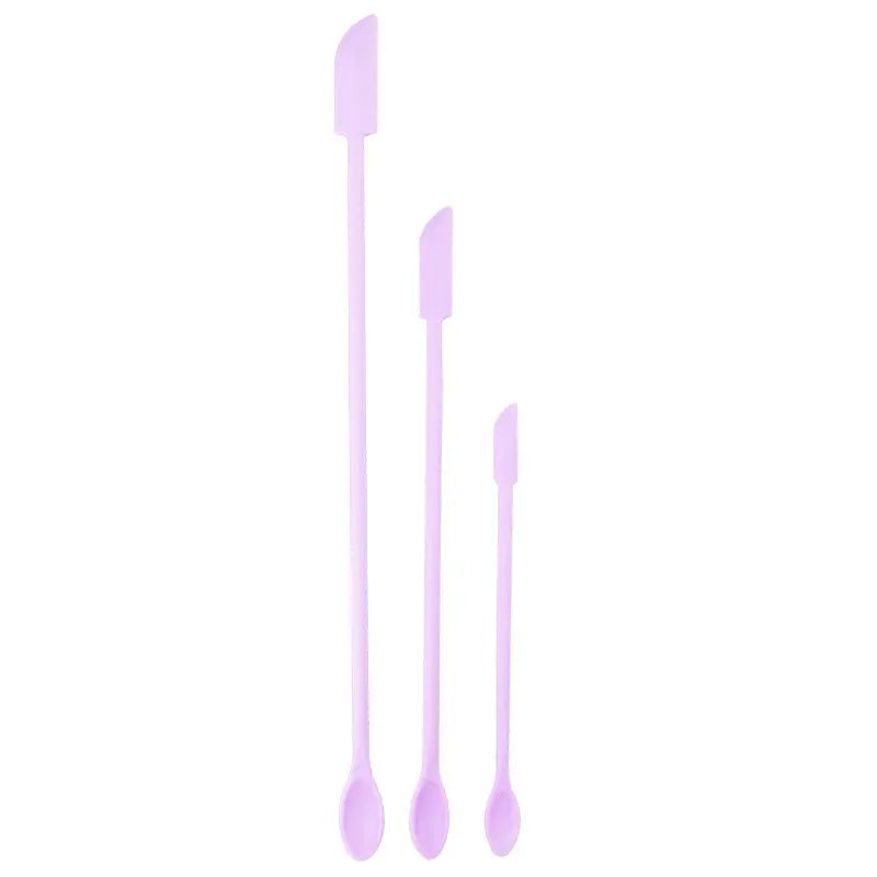 Saffron Hot Mini Silicone Spoon Scraper with Long Handle 3 Different Sizes Multi-Function Jam Cosmetic Tool for Cake Decorating