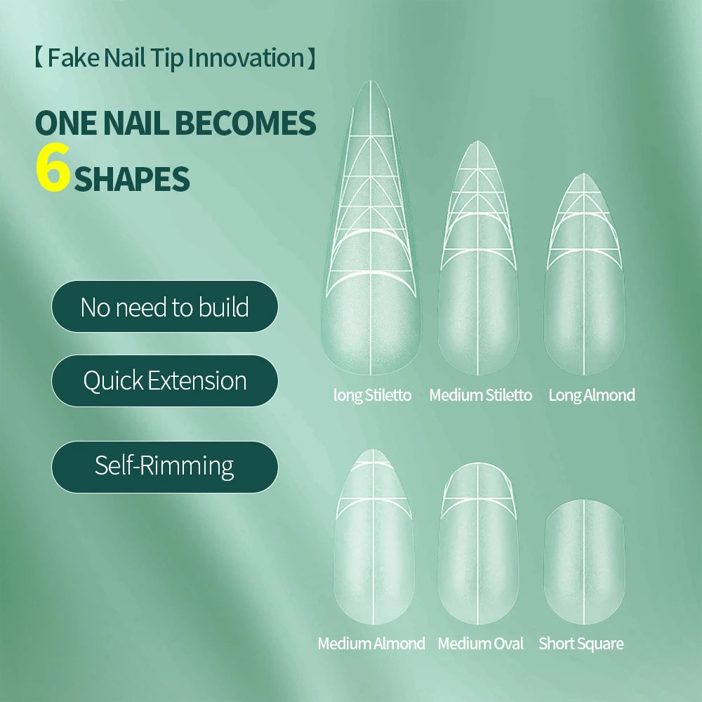 Nailpop Professional Grade Artificial Fingernails Stiletto/Coffin Acrylic Full Matte Soft Gel Beginner-Friendly False Nail Tips