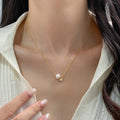 925 Sterling Silver Zircon and Pearl Pendant Clavicle Necklace for Women 925 Silver Collarbone Chain Necklace Jewelry Wholesale