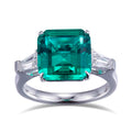 Messi Jewelry MSR-561 18k Gold DEF Moissanite Custom Women Fashion Jewelry Square Emerald Ring