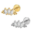 F136 Titanium Zircon Stud Earrings Lip Piercing Studex Hypoallergenic Stud Earrings for Women Men Jewelry