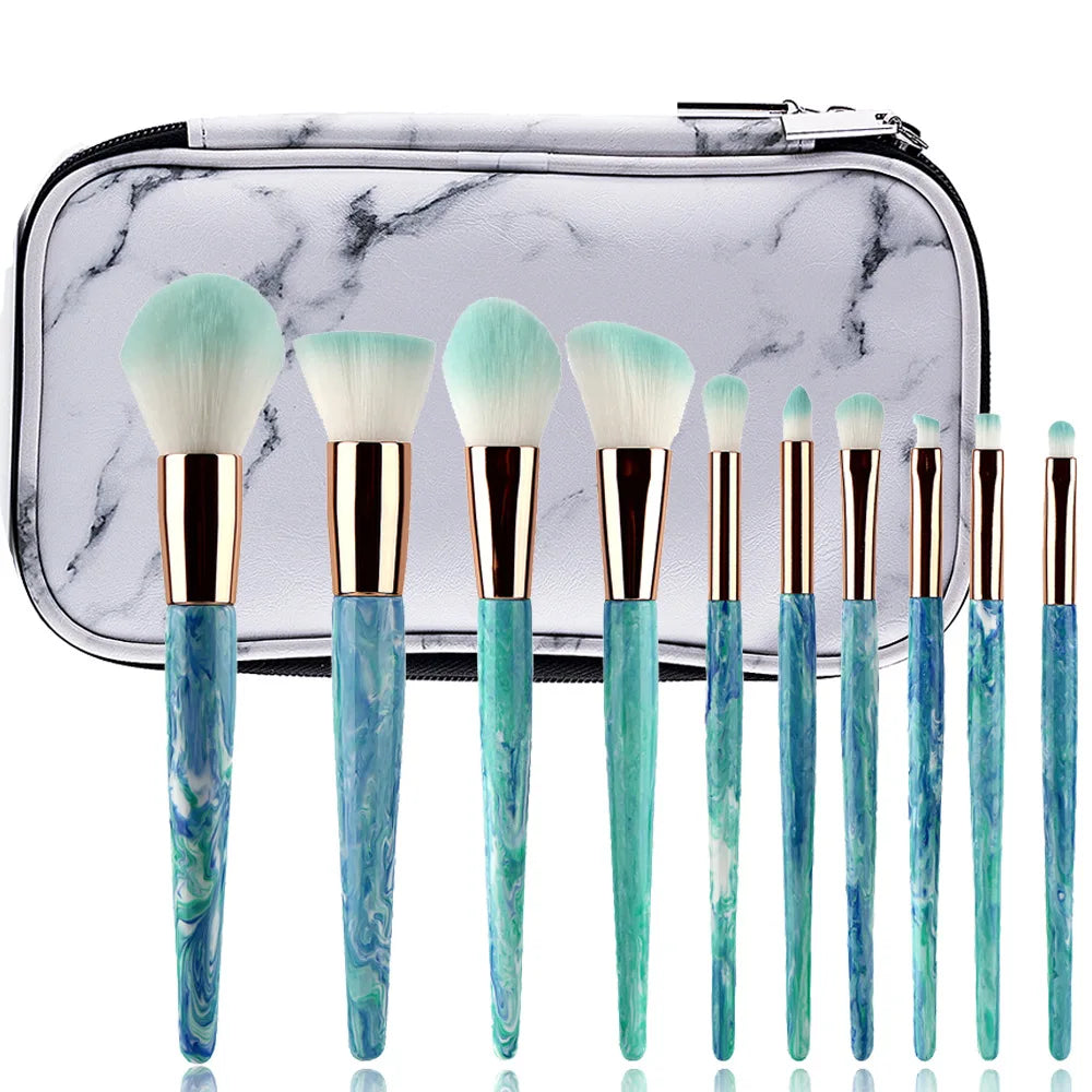 Factory Price 10pcs Makeup Brushes Sculpting Powder Foundation Blush Contour Eye Shadow Concealer EyeLiner Smudger Brushes
