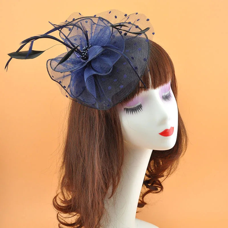British Gatsby Women's Organza Church Kentucky Flapper Hair Fascinator Clip in Wedding Tea Party Bridal Dress Hat Ladies